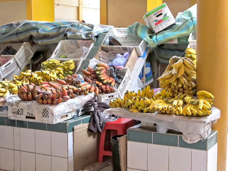 Ecuador: Alausí, Bananas at the Market Hall