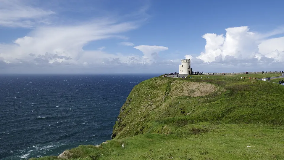 Die steilen Cliffs of Moher an der irischen Atlantikküste im County Clare